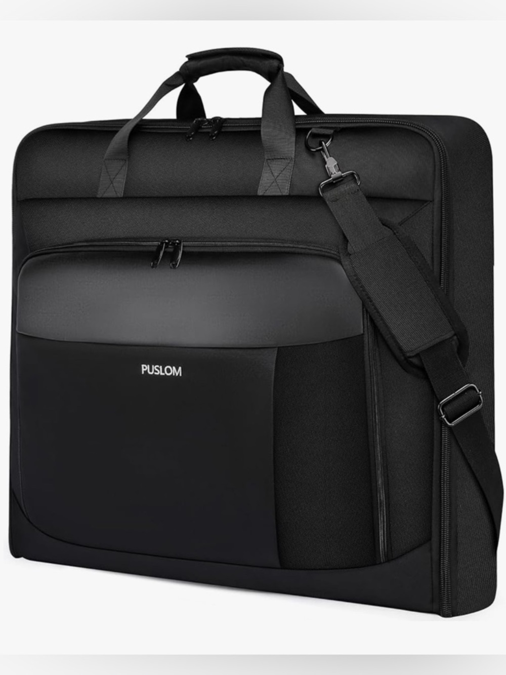 PUSLOM Garment Bag 40 Carry On Suit Travel Bag Fits 3 Suits Black